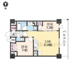ジオエント四条大宮【702号室】の間取り