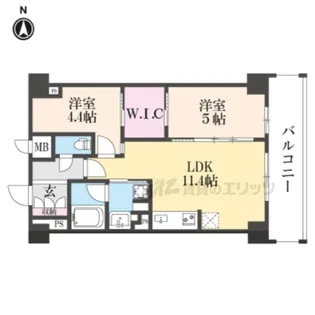 ジオエント四条大宮【5階】の間取り