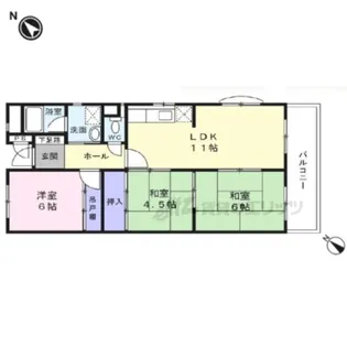 帝塚山ガーデンハイツ1号棟【511号室】の間取り