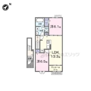 ラフテル【2階】の間取り