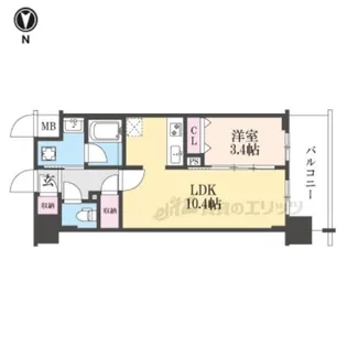 リシュドール梅小路【4階】の間取り