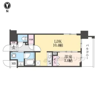 リシュドール梅小路【10階】の間取り