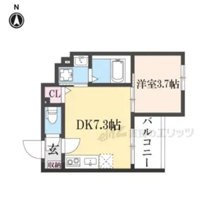 アビタシオン嵯峨嵐山【303号室】の間取り