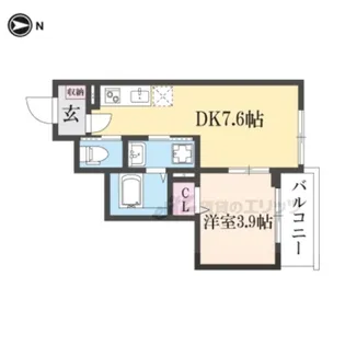 アビタシオン嵯峨嵐山【204号室】の間取り