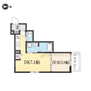 アビタシオン嵯峨嵐山【205号室】の間取り