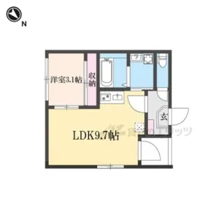 ラ ヴィル【102号室】の間取り