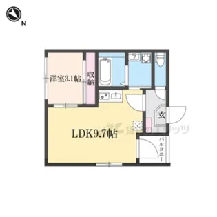 ラ ヴィル【202号室】の間取り