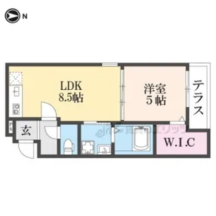 フジパレス花園中央公園南?番館【103号室】の間取り