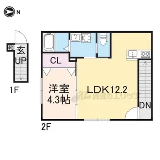 イオ・リアン坂本Ⅱ(仮)【203号室】の間取り