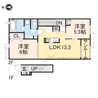 ルポール2番館【202号室】の間取り