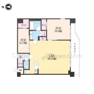 プレジオ宝塚ASIAN【6階】の間取り