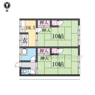 香芝市下田東アパート【2棟号室】の間取り