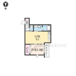 THE RESIDENCE KYOTO HIGASHINO【302号室】の間取り