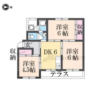 西浦勤労者住宅B棟【105号室】の間取り