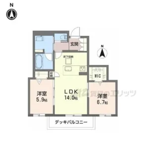 クリスタル シャーメゾン【101号室】の間取り