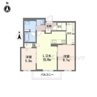 クリスタル シャーメゾン【301号室】の間取り