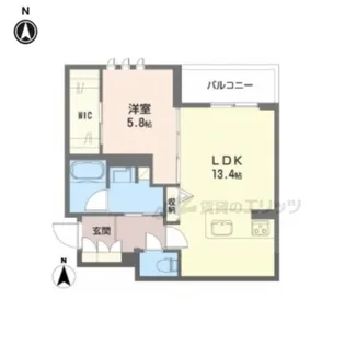 ジェイエイチエスプレミア西大寺【403号室】の間取り