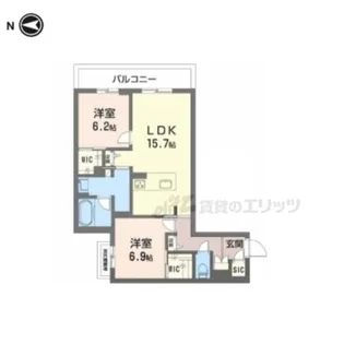 シャトードール リュミエール【201号室】の間取り