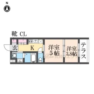 レシオス京都西院【1階】の間取り