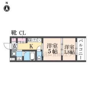レシオス京都西院【4階】の間取り