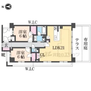 パデシオン伏見稲荷【1階号室】の間取り