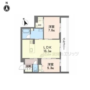 シャーメゾン オークルート五位堂【201号室】の間取り