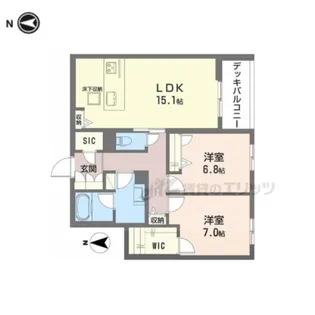 シャーメゾン オークルート奈良【101号室】の間取り