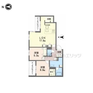 シャーメゾン オークルート奈良【103号室】の間取り