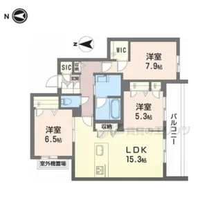シャーメゾン オークルート奈良【202号室】の間取り