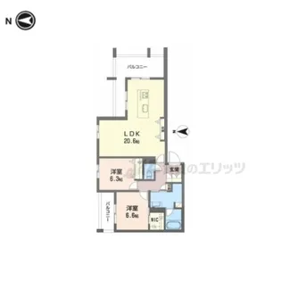 シャーメゾン オークルート奈良【403号室】の間取り