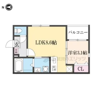 ハーモニーテラス吉祥院西定成町【201号室】の間取り