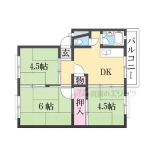 伊丹池尻団地1号棟【403号室】の間取り