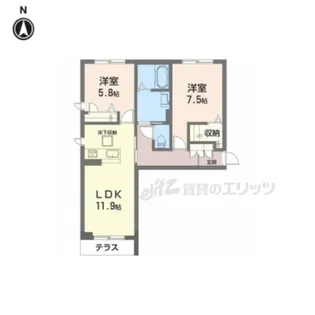 シャーメゾン ピュアワン【105号室】の間取り