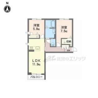 シャーメゾン ピュアワン【205号室】の間取り