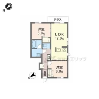 イーストベイ【105号室】の間取り