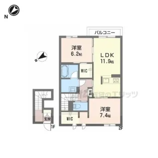 イーストベイ【202号室】の間取り