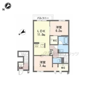 イーストベイ【203号室】の間取り