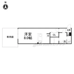 アンシェンヌ紫竹【1階】の間取り