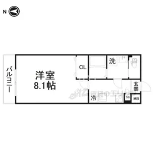アンシェンヌ紫竹【1階】の間取り