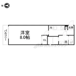 アンシェンヌ紫竹【3階】の間取り