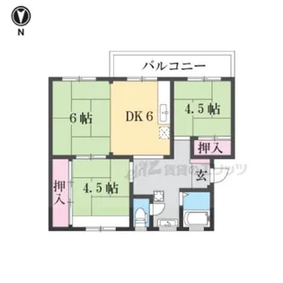 男山第2住宅112号棟【303号室】の間取り