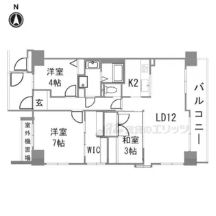 ヴィルヌーブ堀川松原【501号室】の間取り