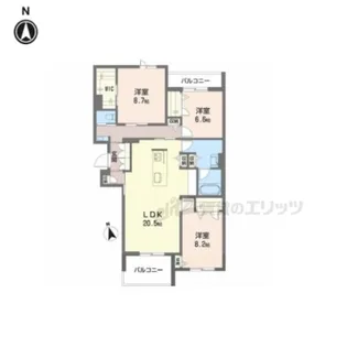 アンド ベンジャミン【201号室】の間取り