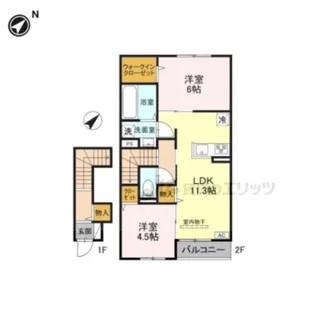 「カルムベルフルール」【2階】の間取り