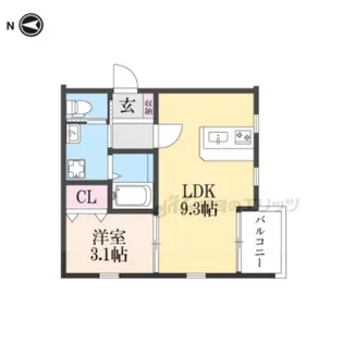 Grace下六万寺町【3B号室】の間取り