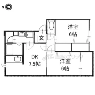ヴィラージュみむろA【202号室】の間取り