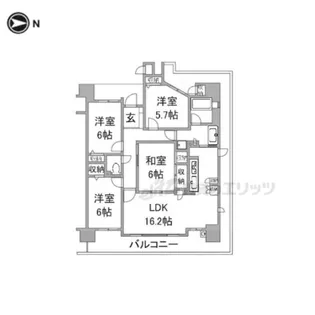 ルイシャトレ・シェソワ五位堂【3階号室】の間取り