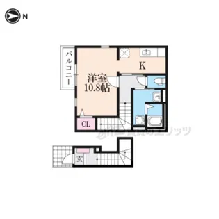ブリーゼ行基【2階】の間取り
