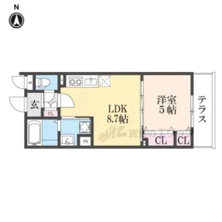 クリエオーレ倉治【1階】の間取り