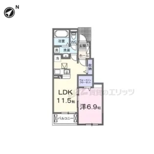 フラン・ソレイユ学園前【1階】の間取り